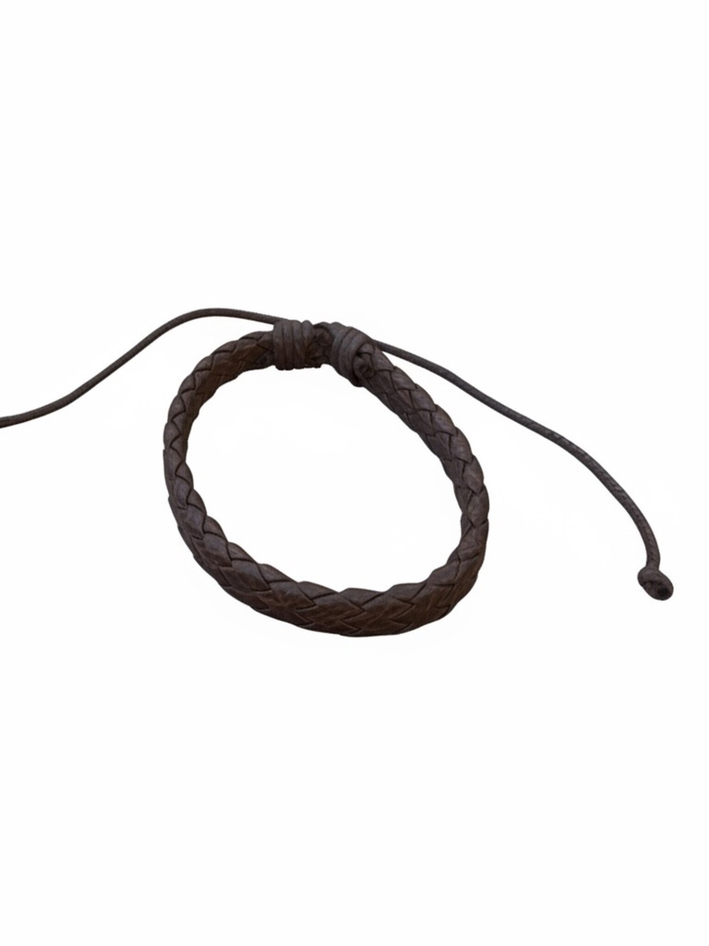 Braided Leather Adjustable Bracelet - Dark Brown new